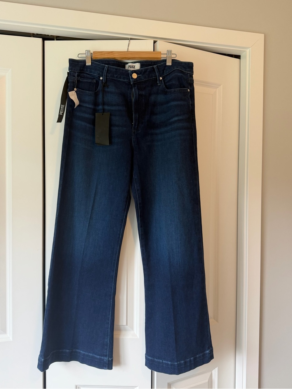 PAIGE Dark Indigo Wide-Leg Jeans